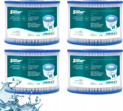 Immagine prodotto di Sillar, set di 4 filtri per piscina per pompa di filtrazione – Ricambi Bestway Tipo VI 60311