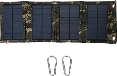 Obrázek produktu pro 20W skládací solární nabíječka s 5V USB připojením, přenosný skládací solární panel pro mobilní telefon a notebook, 4násobně skládací, kamuflážová barva