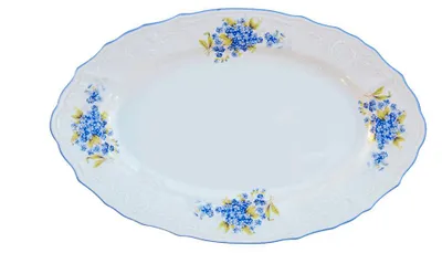 Produktbild von Thun, 1794, ovale Schale, 34 cm, Bernadotte-Muster, Vergissmeinnicht, Thun