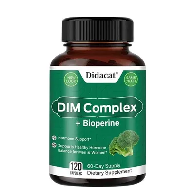 Obrázek produktu pro DIM Complex pro muže a ženy (120 kapslí) Doplněk stravy, menopauza, PCOS, hormonální rovnováha, metabolismus estrogenu