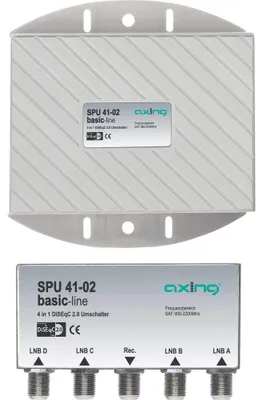 Obrázok produktu pre Axing SPU 41-02, Káblový zlučovač, 950 - 2200 MHz, Šedá, Strieborná, 1 kusov, 110 mm, 120 mm