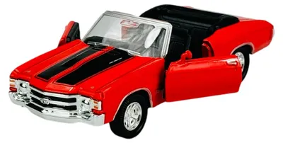 Obrázek produktu pro Modely aut Welly, Chevrolet Chevelle SS 454, rok 1971, červená barva, měřítko 1:34