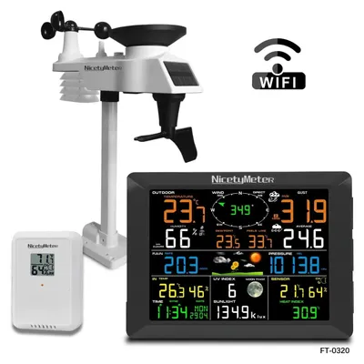 Produktbild von Wetterstation - Hygrometer - Thermometer - Luftfeuchtigkeitsmesser - Regenmesser - Kabellos
