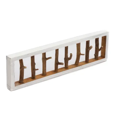 Obrázek produktu pro NÁSTĚNNÁ SKŘÍŇ TREIBHOLZ UNIKAT | 80x22cm (šxv), věšák, háčky s uzly | barva: 05 bílá-přírodní