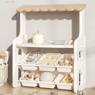 Produktbild von 360Home Kinderbuchregal,Aufbewahrungsregal für Spielzeug,Lagerregal,Spielzeugkiste,Kinderzimmerregal Kinderrega mit 6 Boxen Braun 【SN188】
