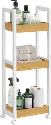 Produktbild von Bambus Badezimmerregal Nischenregal 20x30x80 cm platzsparend