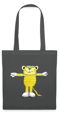 Produktbild von Spreadshirt Janosch Tiger Pose Stoffbeutel, One size, Graphite