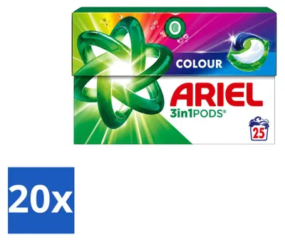 Produktbild von 20 x Ariel 3in1 Pods Color - Buntwaschmittel - 500 g - Vorteilspackung - 20 Stücke