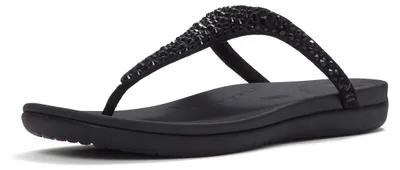 Zdjęcie produktu dla FITFLOP FitFlop Solay – sandały z paskiem między palcami z mieszanką kryształków, CZARNE, rozmiar 40