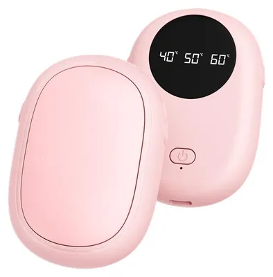 Produktbild von Zimilo Magnetischer Handwärmer Wiederaufladbar, 2-in-1 Elektrischer Taschenwärmer mit LED Display & 3 Heizstufen, Schnelle Erwärmung für Winter, Rosa