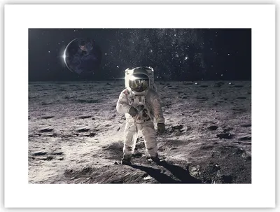 Produktbild von Poster - Poster ohne Rahmen - Mond Erde Astronaut - 40x30 cm - Wand Bild - Wanddeko - Wandbilder - Kunstposter - Wandposter - Bilder - Kunstdruck - Wanddekoration - Wandbild - P2XAA40x30-4882