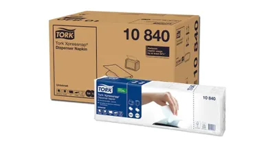Zdjęcie produktu dla Serwetki dyspenserowe Tork Xpressnap® N4 Białe (10840), 9000szt