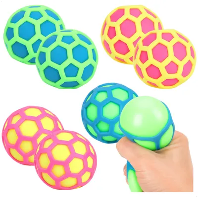 Produktbild von com-four® 8x Anti-Stress Quetschball - Netz Knautschball zum Entspannen