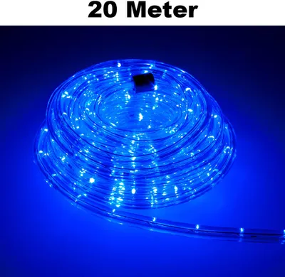 Produktbild von Trade-Shop LED Lichtschlauch Komplett Set mit Zubehör Lichterkette Beleuchtung Blau 20 Meter F3 LED für Drinnen/Draußen Weihnachten Beleuchtung Dekoration Lichterschlauch