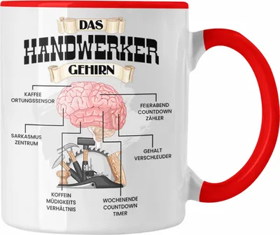 Produktbild von Trendation - Handwerker Tasse Lustiges Geschenk für Hausmeister Mechaniker Spruch Becher Geburtstag Weihnachten (Rot)