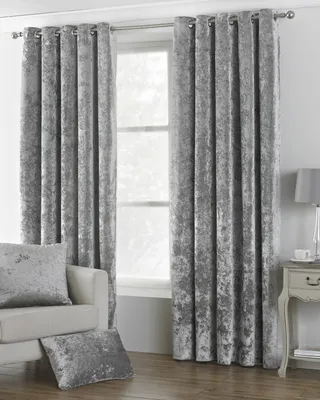 Produktbild von Paoletti - Ösenvorhänge "Verona", Pannesamt RV1131 (Vorhanglänge: 228,6 cm x Vorhangbreite: 167,64 cm) (Silber)