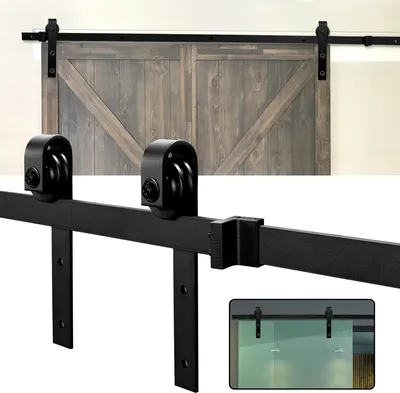 Produktbild von Jiubiaz Schiebetürsystem Bodenführungsrolle Laufschiene Schiebetürbeschlag—Stripes—183cm