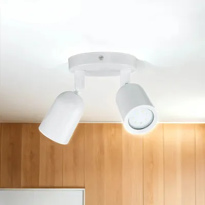 Produktbild von Deckenstrahler verstellbar 13 cm breit Weiß GU10 2-flammig Deckenspot