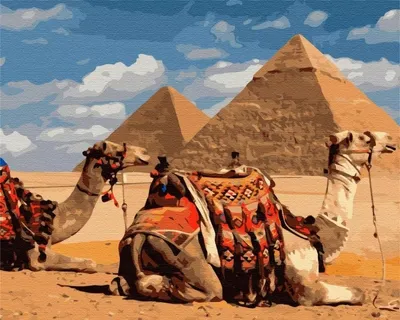 Imagen del producto de Kit de pintura por números BRUSHME, 40x50 cm, diseño: Símbolos de Egipto