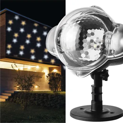 LED dekorativní projektor – hvězdičky, venkovní i vnitřní, teplá/studená bílá