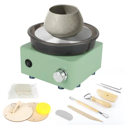 Töpferscheibe elektrisch, 15 cm, inkl. Ton & Werkzeug-Set