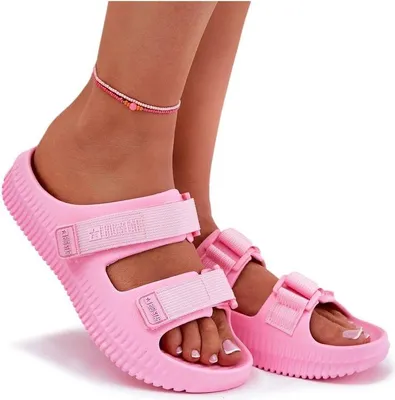 Produktbild von Damen Schaum Sandalen Mit Klettverschluss Big Star RR274A528 Rosa 37