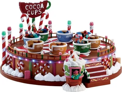 Productafbeelding van Kerstfiguur Cocoa cups set of 2 with 4.5v adaptor LEMAX
