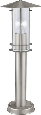 Produktbild von EGLO Außen-Wegelampe Lisio, 1 flammige Außenleuchte, Wegeleuchte aus Edelstahl in Silber und Glas in Transparent, E27 Fassung, IP44