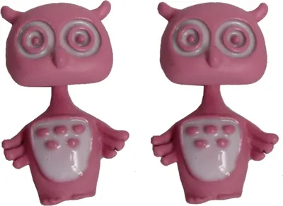 Produktbild von 3D Eule Ohrstecker Ohrringe in der Farbe Rosa