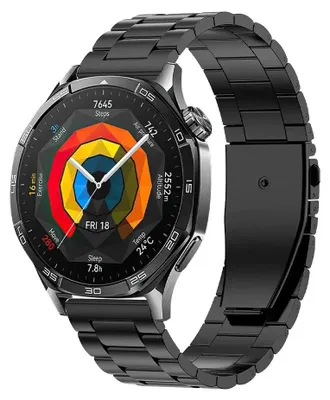 Zdjęcie produktu dla Bransoleta do zegarka - Huawei Watch GT 6 Pro 46 mm - stal nierdzewna - metalowa bransoleta - zapięcie typu motylkowy - czarna