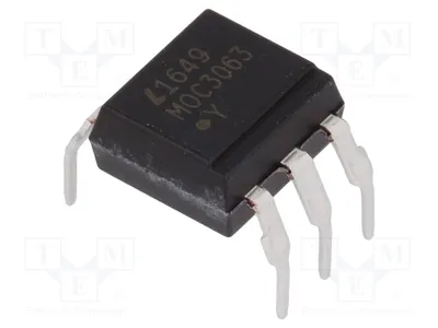 Produktbild von 2x Optotriac Kanäle: 1 MOC3063M Opto-Triacs DIP6 bei Nullschaltung 5kV UAusg: 600V