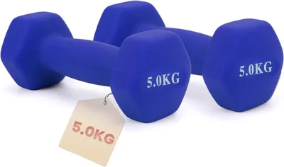 Produktbild von Vinyl Hantelset 1 bis 5 kg, sechseckige Gewichte, 2 Stücke 5 kg, für Krafttraining