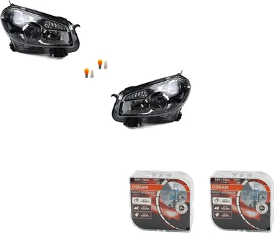 Zdjęcie produktu dla Reflektory Osram Night Breaker Laser, pasujące do modelu Nissan Qashqai J10, zestaw (lewy i prawy). Numery części: 26060BR00A, 26060BR00B, 26060BR02A, 26010BR00A, 26010BR00B, 26010B