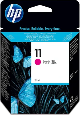 Produktbild von HP 11 Magenta Original Druckerpatrone, Standardertrag, Magenta, Tinte auf Farbstoffbasis, 28 ml, 1 Stück(e), 2000 Seiten