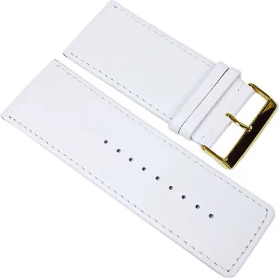 Produktbild von Herzog Beach Uhrenarmband Ersatzarmband Kalbsleder Band Weiß 23329G, Stegbreite:40mm