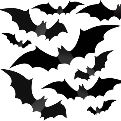 Productafbeelding van 60 stuks Halloween vleermuizen 3D-stickers, Halloween-decoraties voor muren en ramen, vleermuizen voor muren en spookhuis