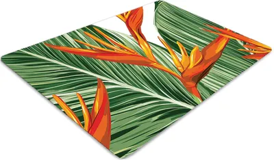 Produktbild von Stuhlunterlage Bürostuhlunterlage 120 cm x 90 cm Bodenmatte Bürostuhlunterlage - Palmenblätter