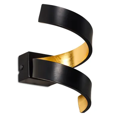 Produktbild von Delia »Delia« LED Wandlampe spiralförmige aus Metall in Schwarz/Gold