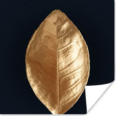 Produktbild von MuchoWow® Poster Blätter - Luxus - Gold 50x50 cm - Wohnzimmerdekoration