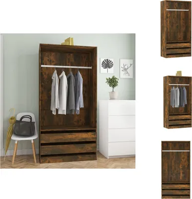 Produktbild von vidaXL Kleiderschrank Räuchereiche 100x50x200 cm Holzwerkstoff -  Kleiderschränke