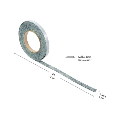 Produktbild von haggiy Filzband selbstklebend in grau - 5 mm dick, 5 Meter lang, Breite: 15 mm