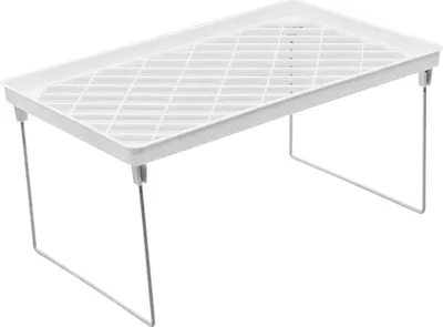 Immagine prodotto di Scaffale impilabile per piano di lavoro, armadio, scaffale multifunzionale e compatto per riporre oggetti in cucina, pieghevole, piccolo, per bagno, dispensa