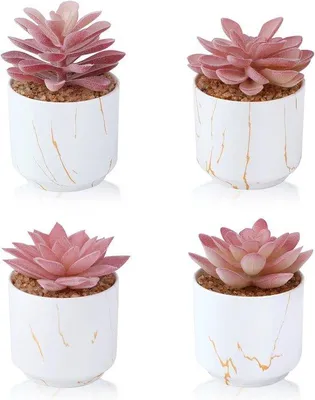 Zdjęcie produktu dla Sztuczne rośliny, ceramiczne rośliny, białe doniczki, dekoracje