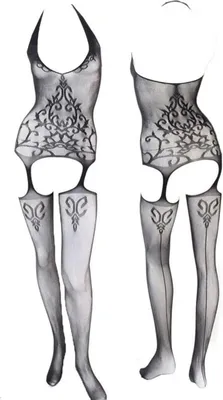 Produktbild von Spitzenbody - Sinnliche Damenunterwäsche - Schwarzes Set - Netzstoff - Damenbekleidung