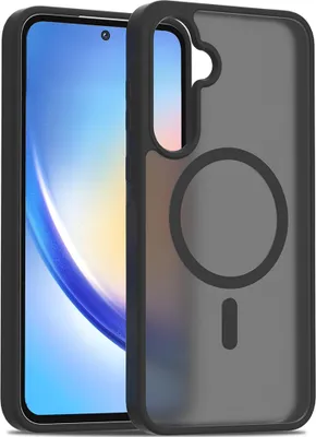 Immagine prodotto di Custodia magnetica per Samsung Galaxy A35, compatibile con MagSafe, retro traslucido opaco, antiurto Nero