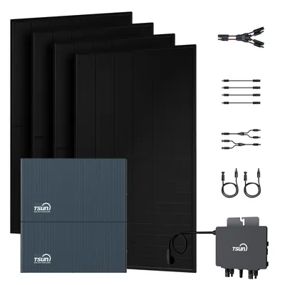 Produktbild von Powerness Balkonkraftwerk Speicher, TSUN DCU2000Lite mit DB2000 Lite Erweiterungsakku & 800W Mikrowechselrichter, 4 x 500W Solarmodule (0% MwSt)