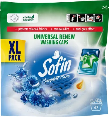 Obrázek produktu pro Kapsle SOFIN Complete Care 42ks na praní světlých a bílých tkanin.