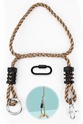 Image de Kit de cordes réglables pour balançoires et hamacs - Kit de fixation extérieure avec mousqueton
