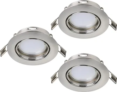 Produktbild von PENETO Einbauleuchte Einbaulampe Deckenlampe Deckenleuchte - Ø7,8 x ET115 cm - nickel-matt - 3X2,8W inkl. - IP20