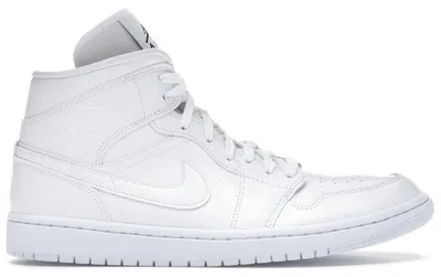 Image de Jordan 1 Mid, modèle blanc avec motif serpent, pour femmes - Taille EU 38,5